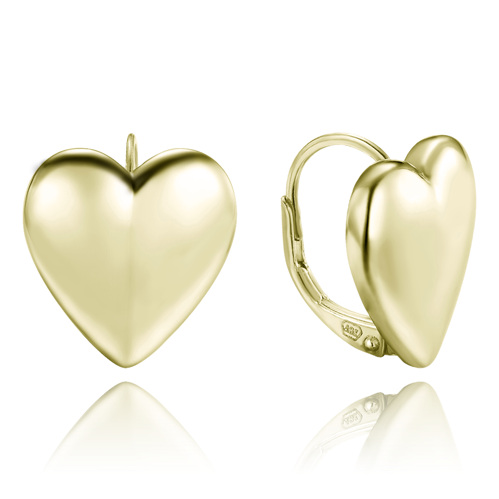 MINET Pozlacené stříbrné náušnice srdíčka