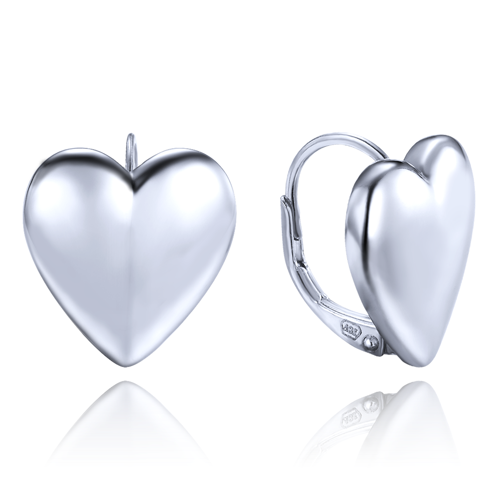 MINET Stříbrné náušnice srdíčka