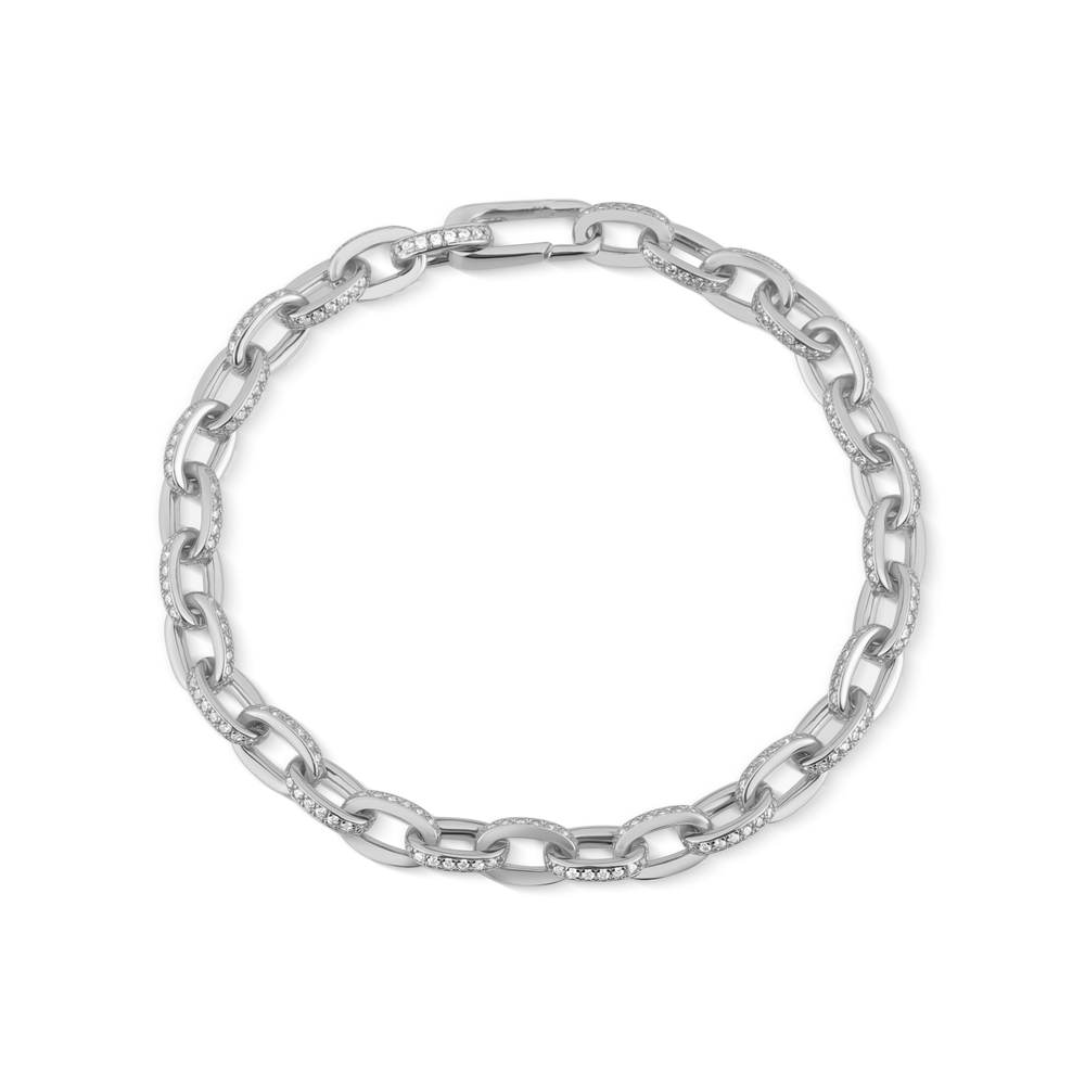 Stříbrný náramek se zirkony max.20cm