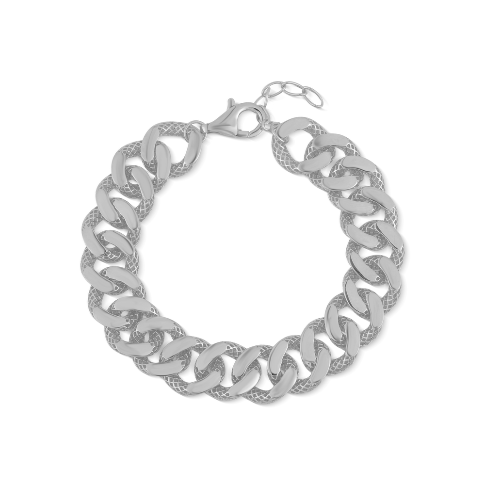 Stříbrný masivní náramek 18+3cm