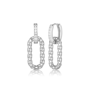 Stříbrné visací náušnice se zirkony