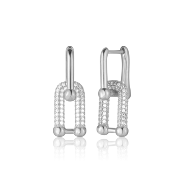 Stříbrné visací náušnice se zirkony