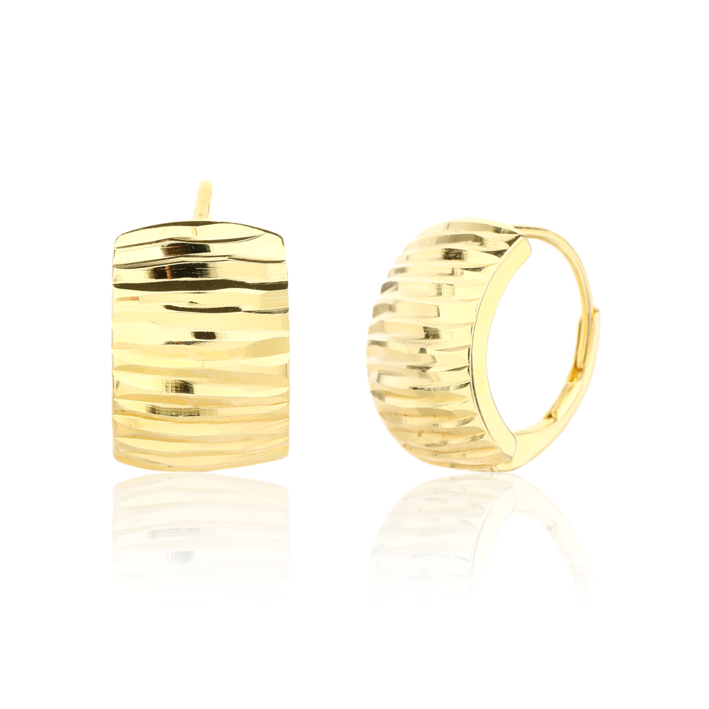 Pozlacené stříbrné náušnice broušené na klapku