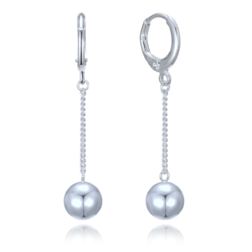 MINET Řetízkové stříbrné visací náušnice s kuličkami