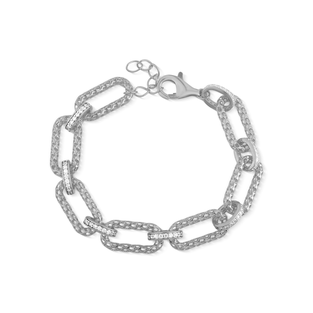 Stříbrný masivní náramek 18+3cm