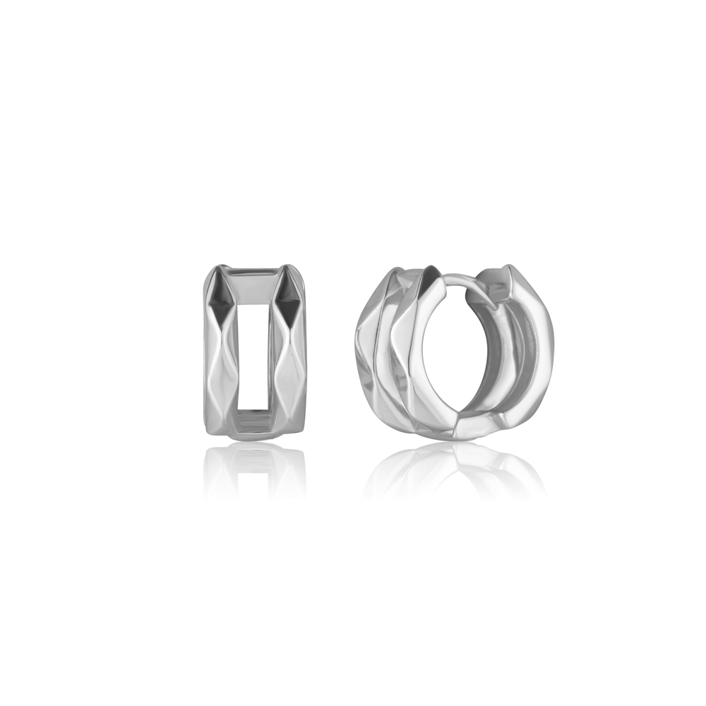 Stříbrné náušnice kroužky dvojité masivní
