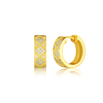 Stříbrné pozlacené náušnice kroužky 