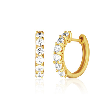 Stříbrné pozlacené náušnice kruhy se zirkony