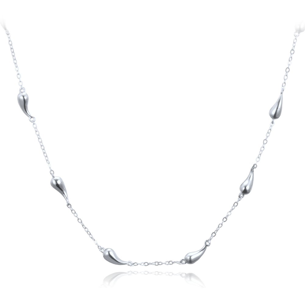 MINET Stříbrný náhrdelník kapky 45+3cm