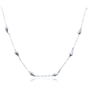 MINET Stříbrný náhrdelník kapky 45+3cm