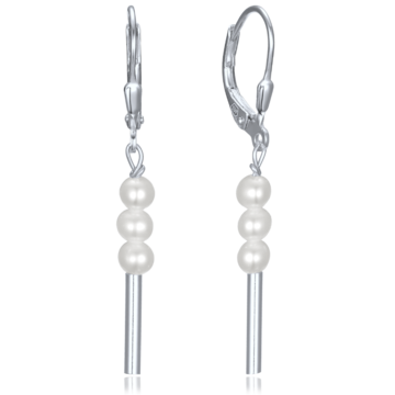 MINET Stříbrné náušnice s přírodními perlami