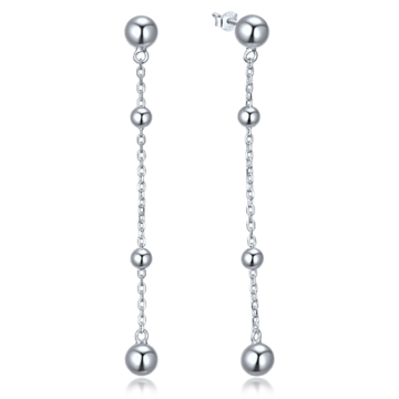 MINET Elegantní stříbrné náušnice s kuličkami