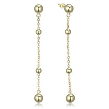 MINET Elegantní pozlacené stříbrné náušnice s kuličkami