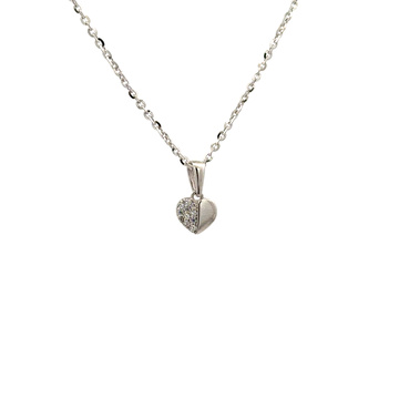 Bílé zlato SRDCE se zirkony malé