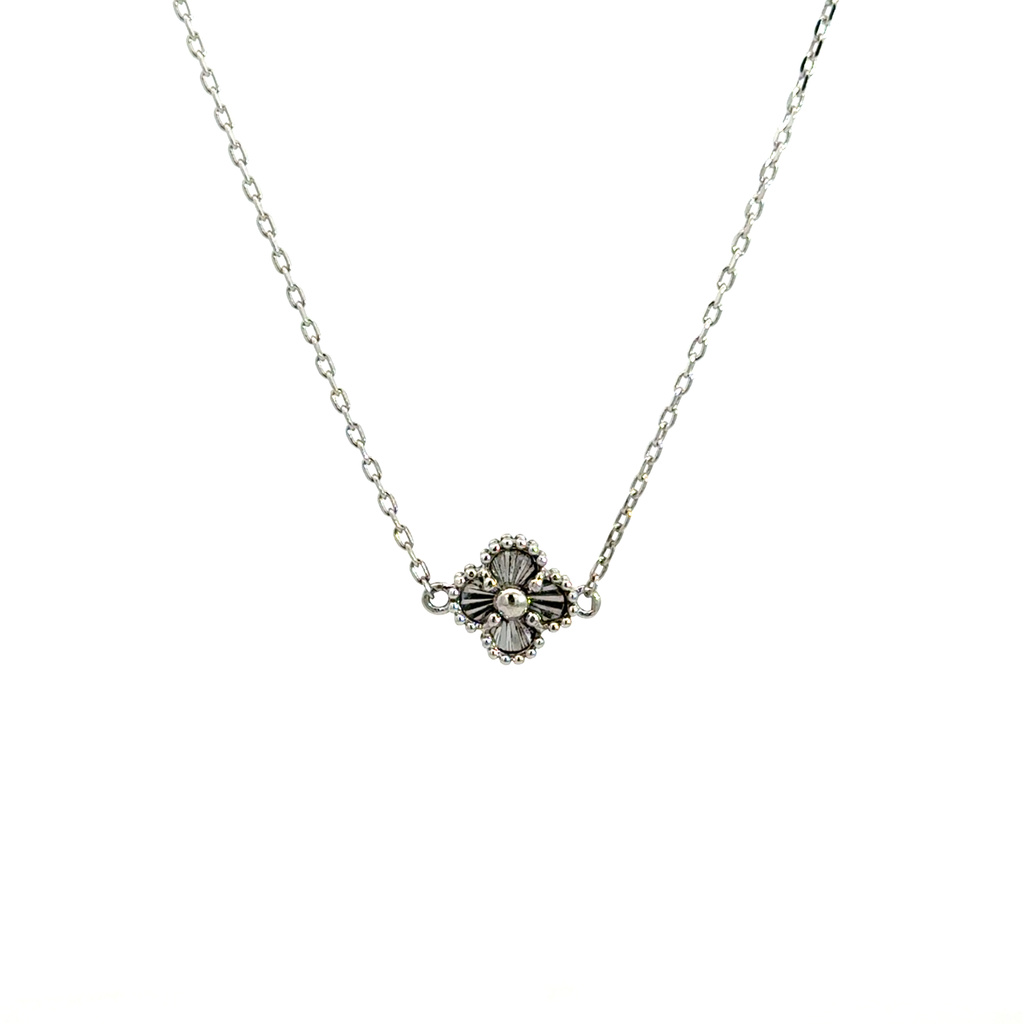 Bílé zlato náhrdelník VC čtyřlístek 45cm