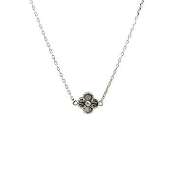 Bílé zlato náhrdelník VC čtyřlístek 45cm