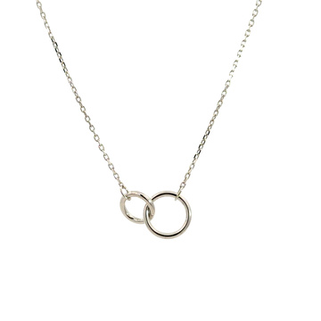 Bílé zlato náhrdelník KROUŽKY 42+3cm