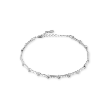 Stříbrný náramek se zirkony 18+3cm
