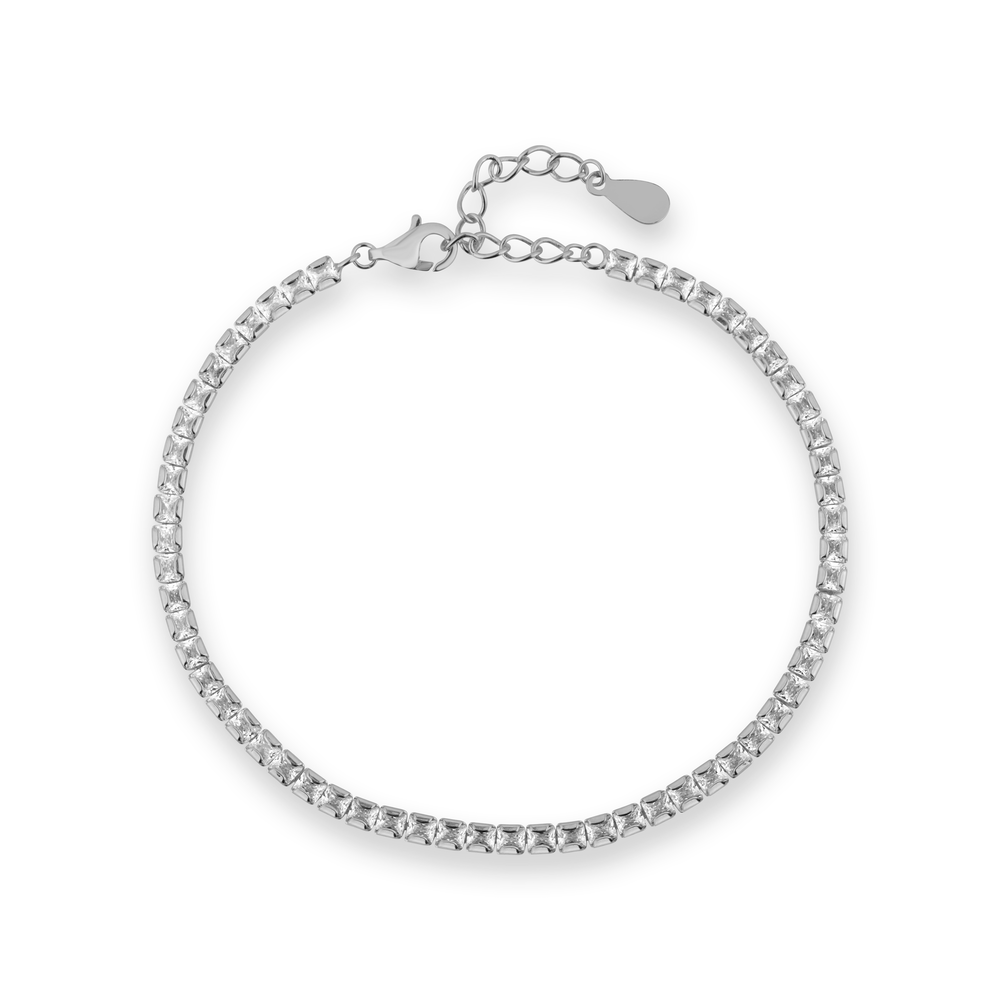 Stříbrný Náramek se zirkony 18+3cm