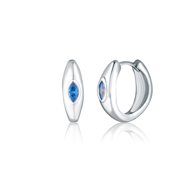 Stříbrné náušnice s modrým zirkonem
