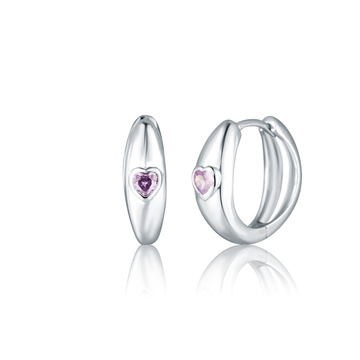 Stříbrné náušnice s fialovým zirkonem