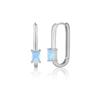 Stříbrné náušnice s modrým zirkonem