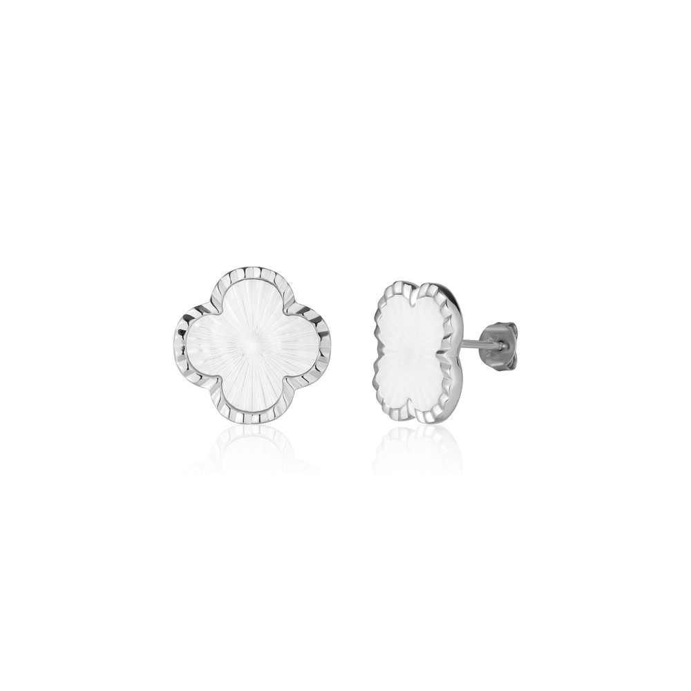 Stříbrné náušnice ČTYŘLÍSTEK na puzetu