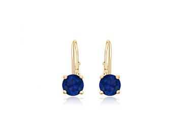 Stříbrné pozlacené náušnice s modrými zirkony na klapku