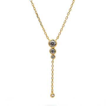 Stříbrný pozlacený náhrdelník se zirkony 42+3cm