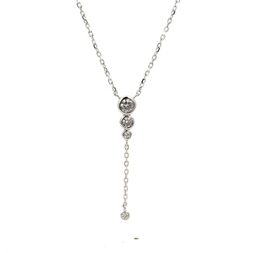 Stříbrný náhrdelník se zirkony 42+3cm