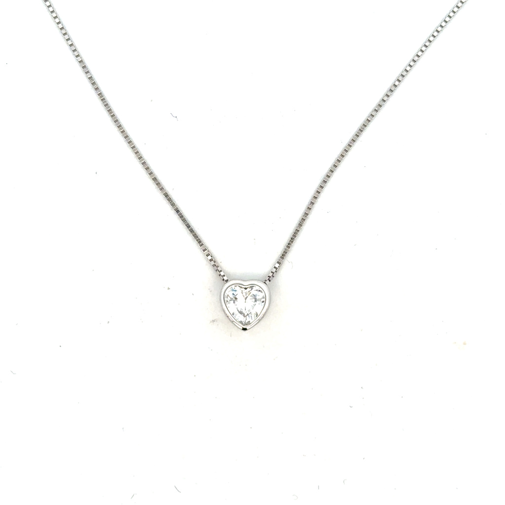 Stříbrný náhrdelník SRDCE 42+3cm