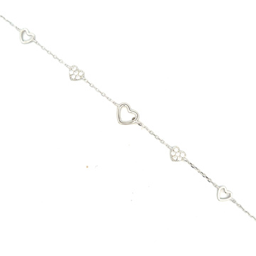 Stříbrný náramek se SRDÍČKY 17+3cm