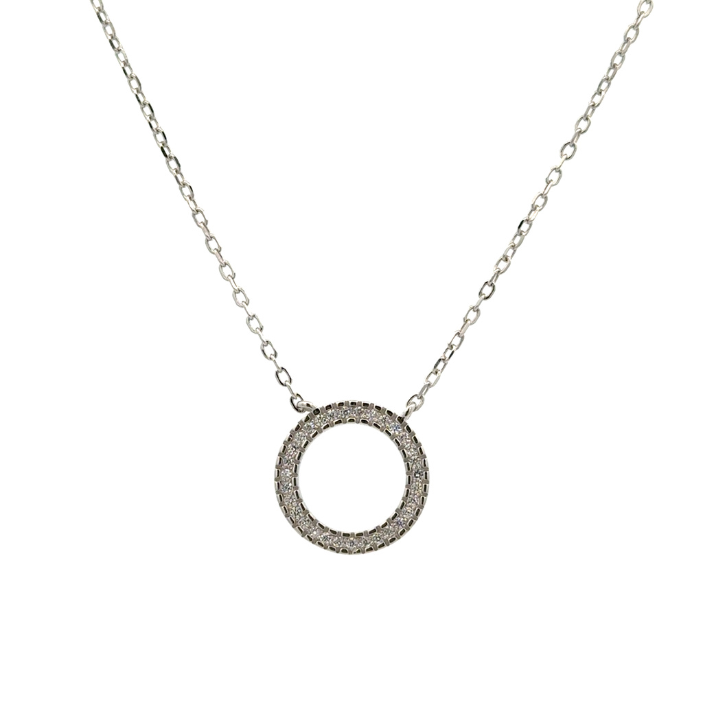 Stříbrný náhrdelník KOLEČKO 42+3cm