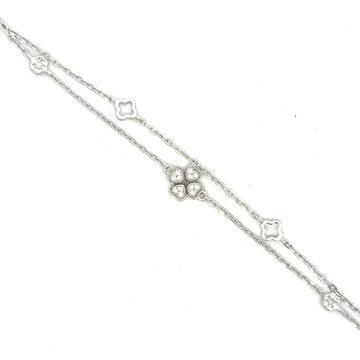 Stříbrný náramek se ČTYŘLÍSTKY 17+3cm