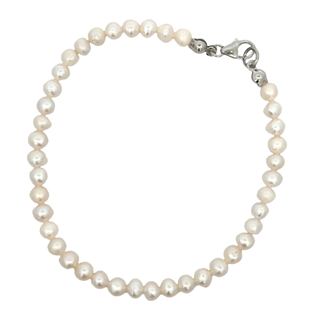Perlový náramek se stříbrným uzávěrem