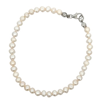 Perlový náramek se stříbrným uzávěrem