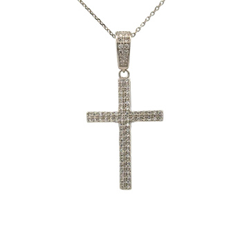 Stříbrný přívěsek KŘÍŽEK se zirkony