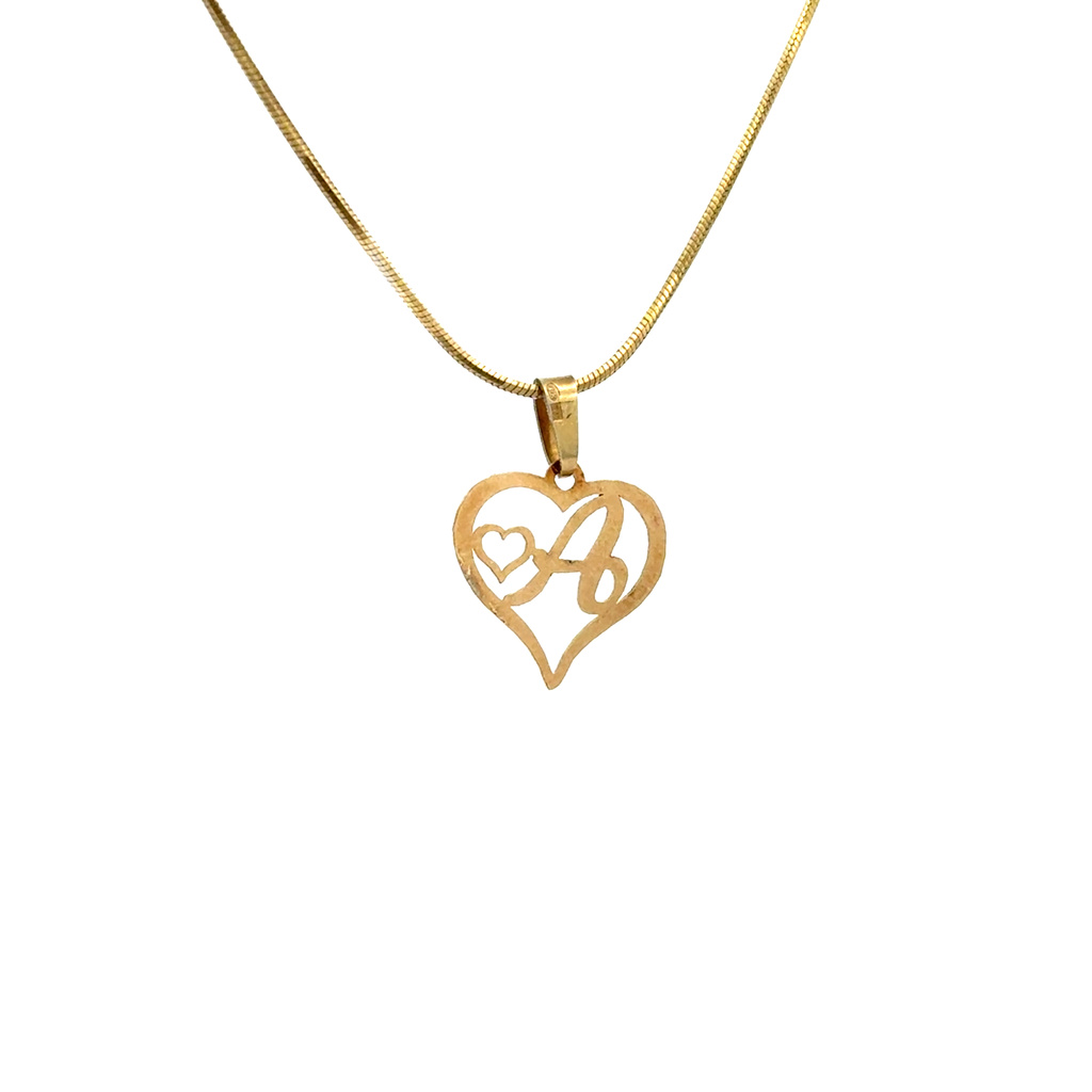 Žluté zlato přívěsek písmeno v SRDCI