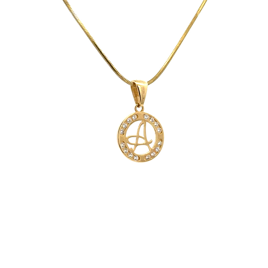 Žluté zlato přívěsek písmeno se zirkony