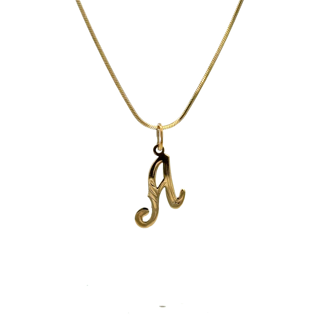 Žluté zlato přívěsek písmeno psací velké