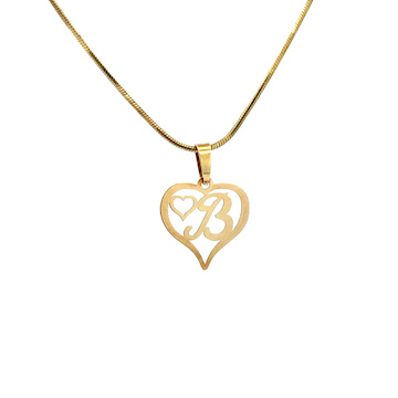 Žluté zlato přívěsek písmeno v SRDCI