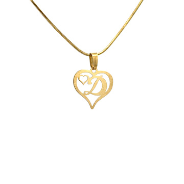 Žluté zlato přívěsek písmeno v SRDCI