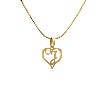 Žluté zlato přívěsek písmeno v SRDCI