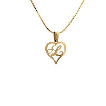 Žluté zlato přívěsek písmeno v SRDCI