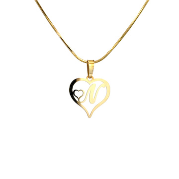 Žluté zlato přívěsek písmeno v SRDCI