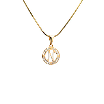 Žluté zlato přívěsek písmeno se zirkony