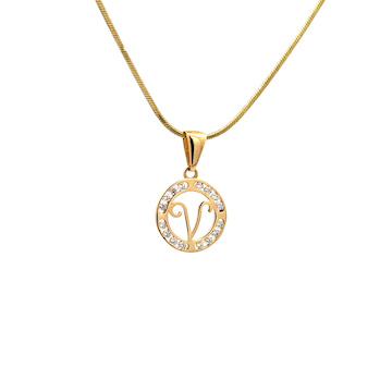 Žluté zlato přívěsek písmeno se zirkony