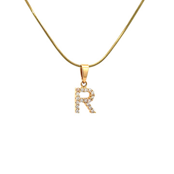 Žluté zlato přívěsek písmeno zirkonové