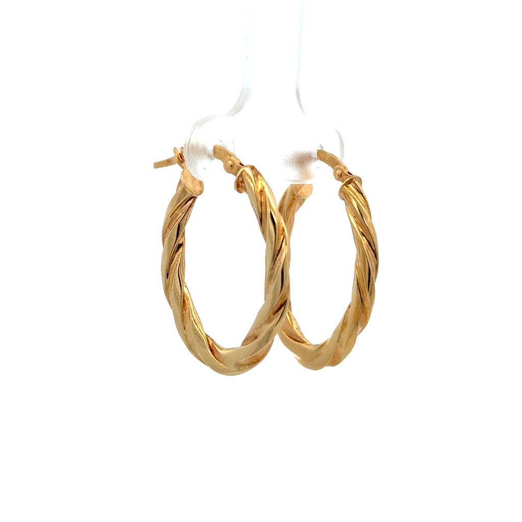 Žluté zlato náušnice ovály