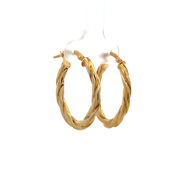 Žluté zlato náušnice ovály